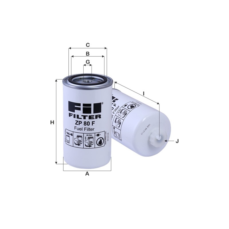 ZP80F - Filtru combustibil WK950/6, P550665, FS1254, SN80124, SK3487, XN324, DN876