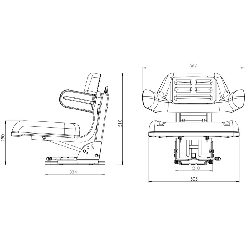 X55 BLACK - Scaun tractor universal  